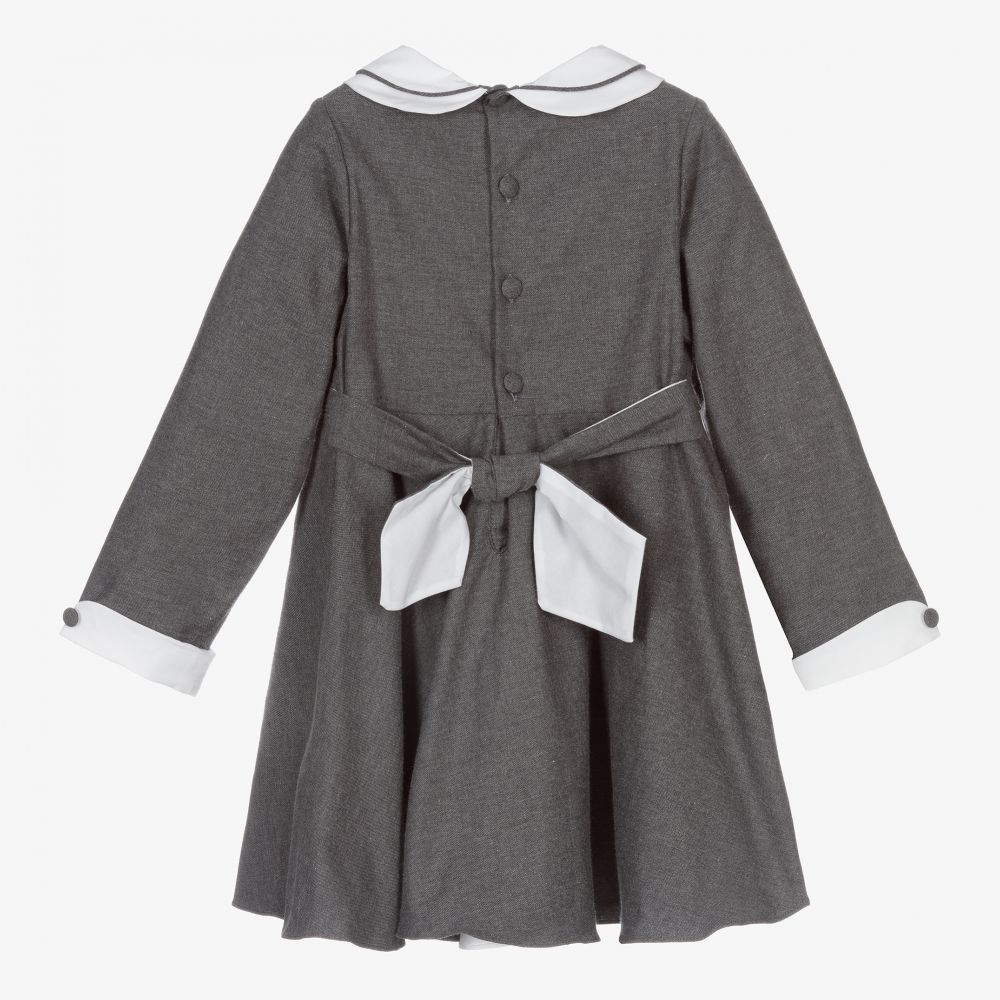 Kidiwi-Girls Grey Cotton Dress | Childrensalon Outlet