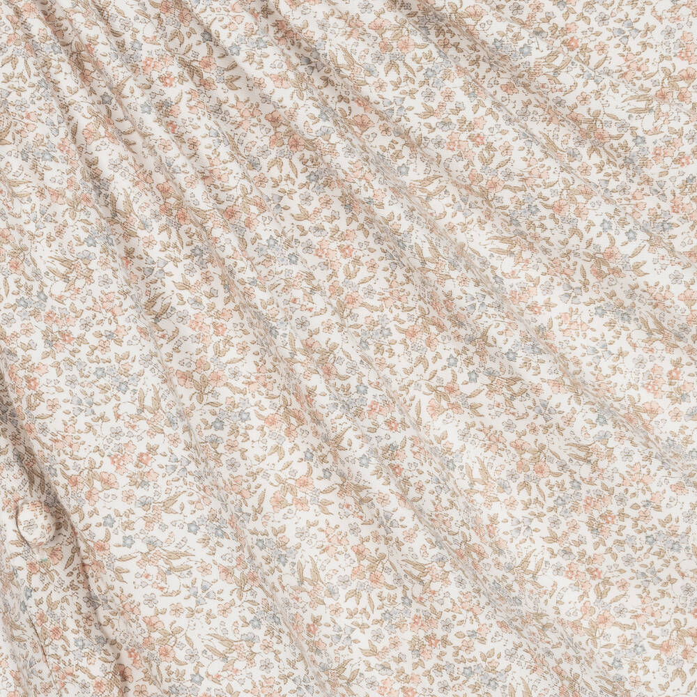 Kidiwi-Girls Ivory Cotton Smocked Floral Dress | Childrensalon Outlet