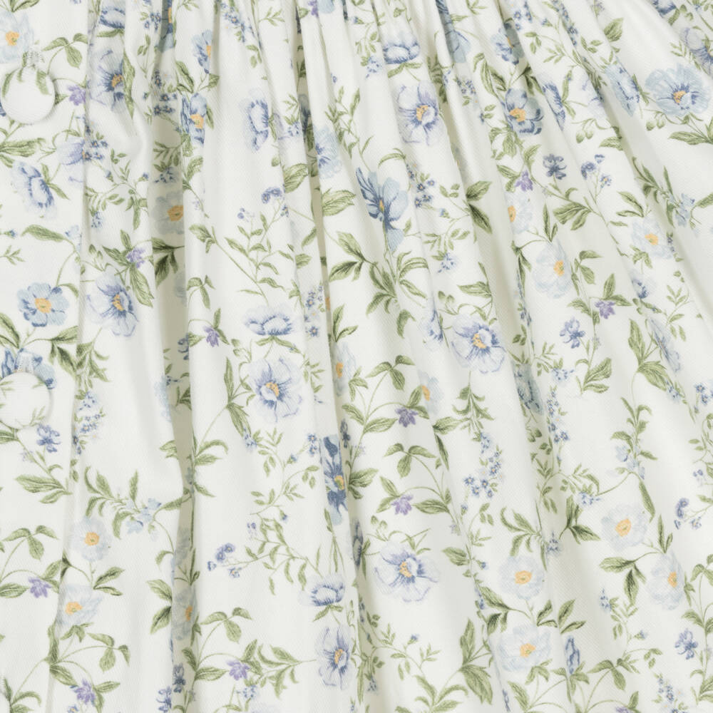 Kidiwi-Girls Ivory Floral Smocked Dress | Childrensalon Outlet