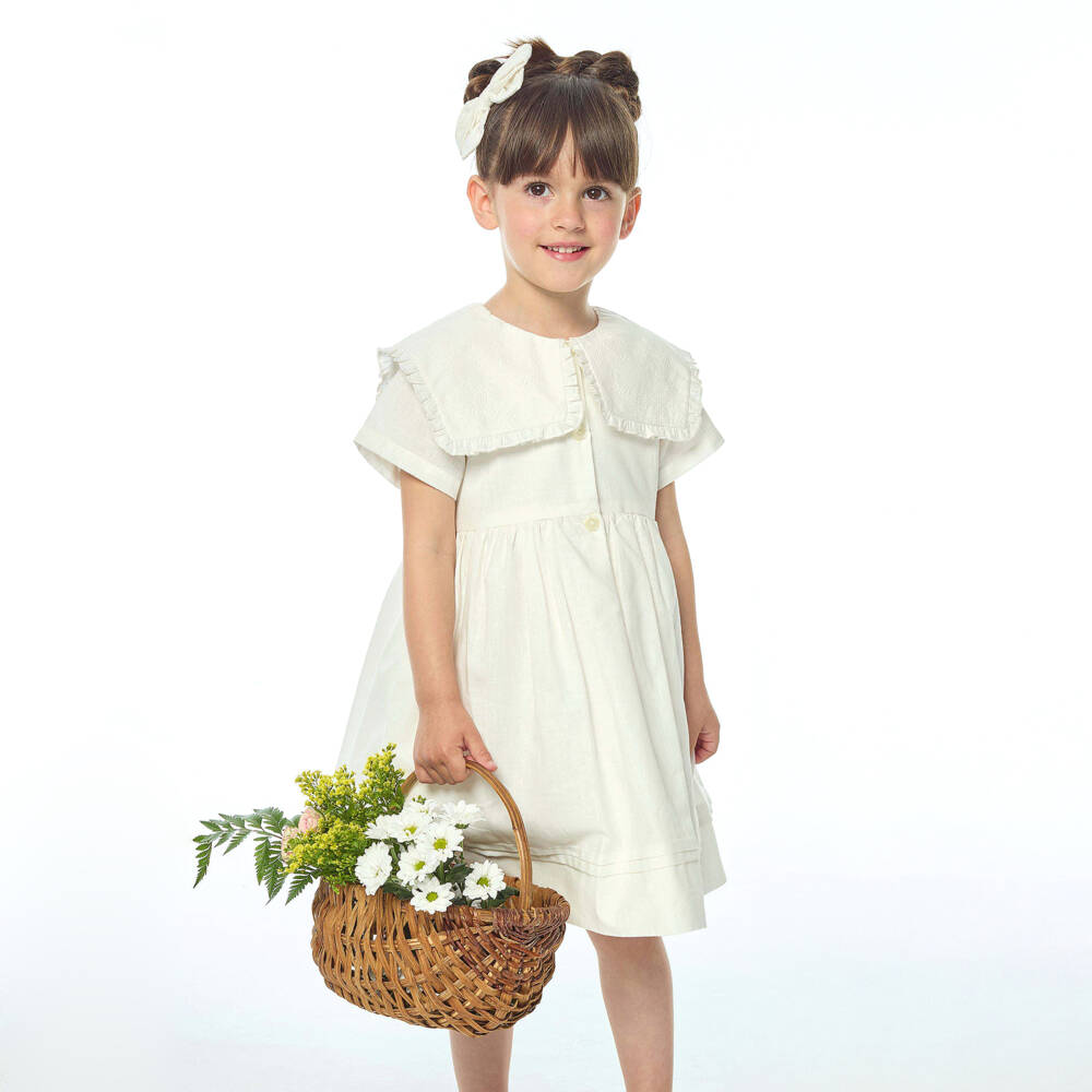 Kidiwi-Girls Ivory Sailor Style Dress | Childrensalon Outlet