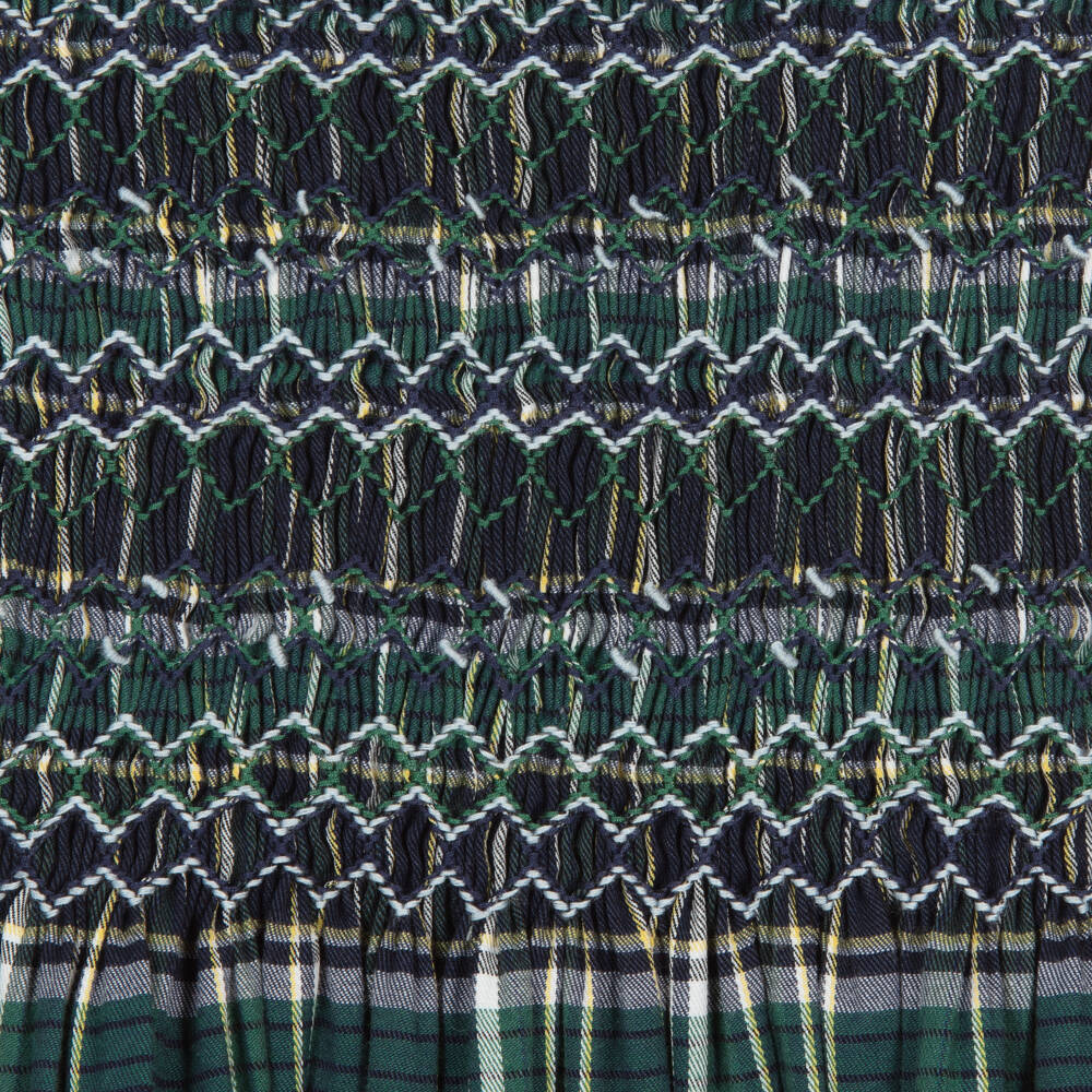 Kidiwi-Girls Navy & Green Tartan Dress | Childrensalon Outlet