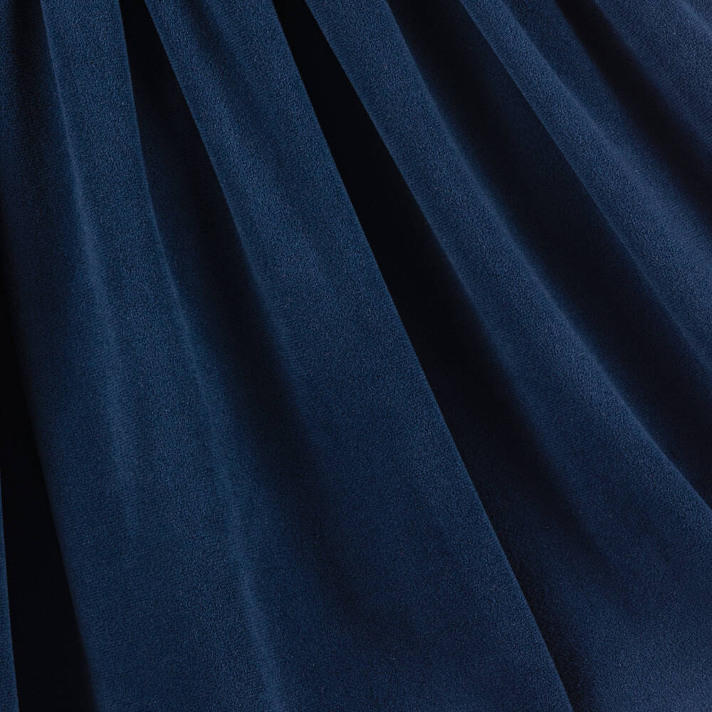 Kidiwi-Girls Navy Velvet Embroidered Dress | Childrensalon Outlet
