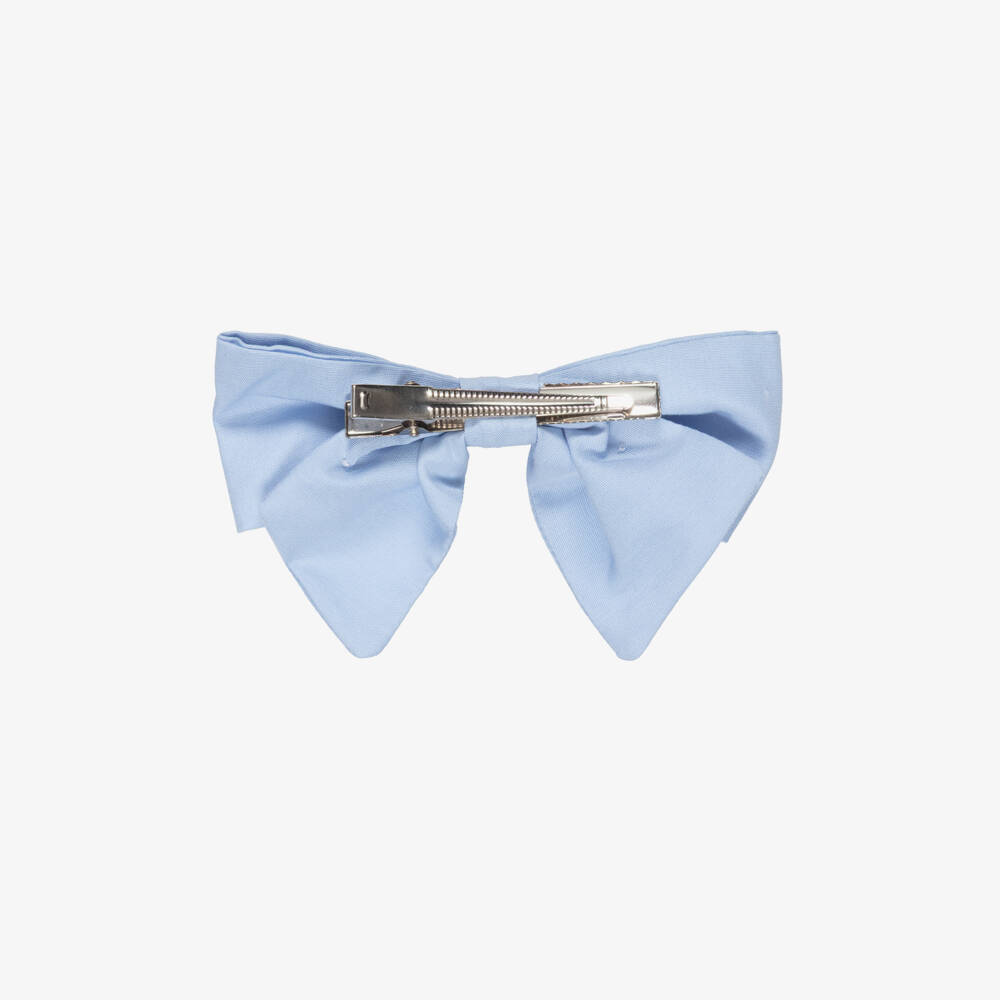 Kidiwi-Girls Pale Blue Cotton Hair Clip (12cm) | Childrensalon Outlet
