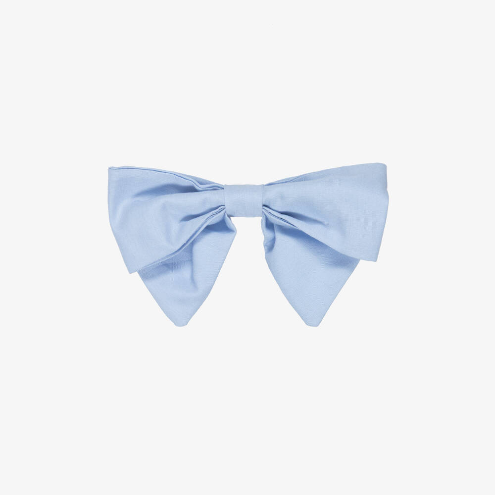 Kidiwi-Girls Pale Blue Cotton Hair Clip (12cm) | Childrensalon Outlet