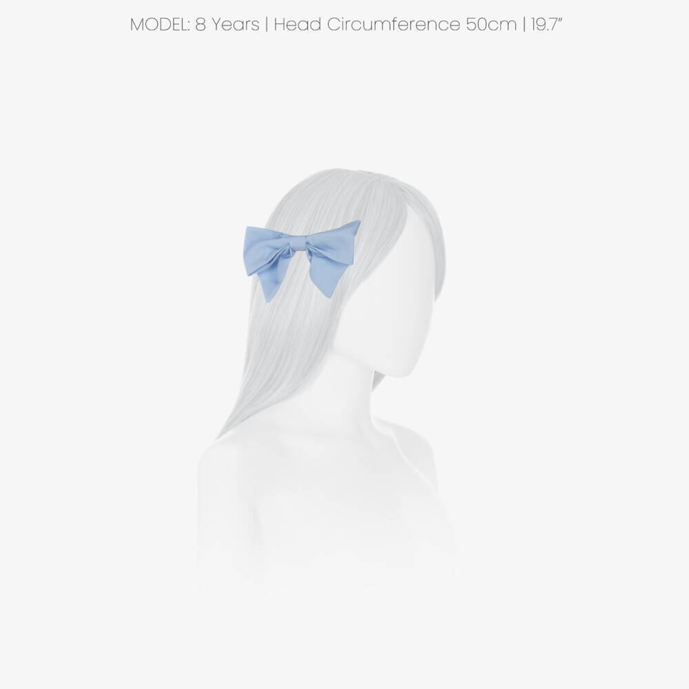 Kidiwi-Girls Pale Blue Cotton Hair Clip (12cm) | Childrensalon Outlet
