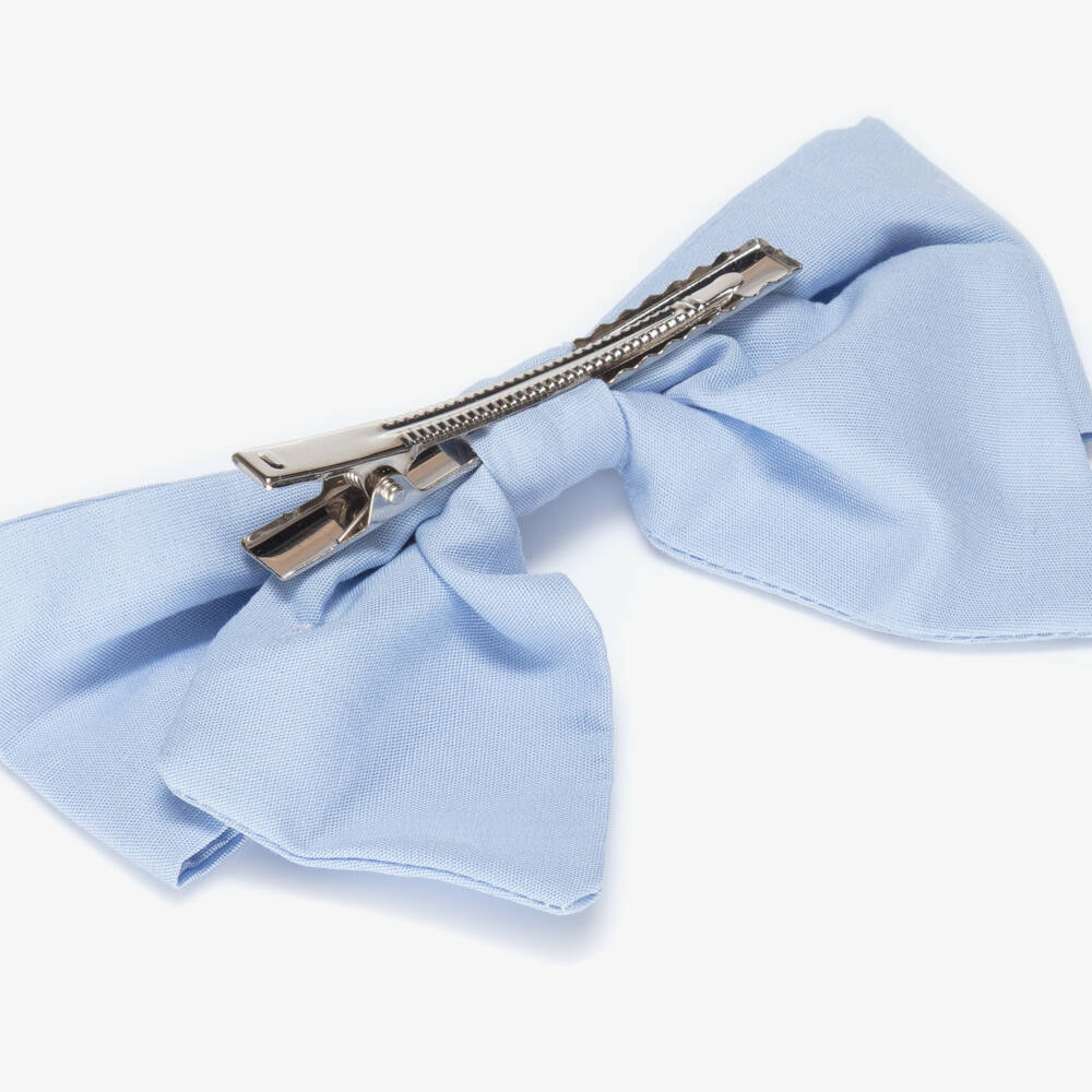 Kidiwi-Girls Pale Blue Cotton Hair Clip (12cm) | Childrensalon Outlet