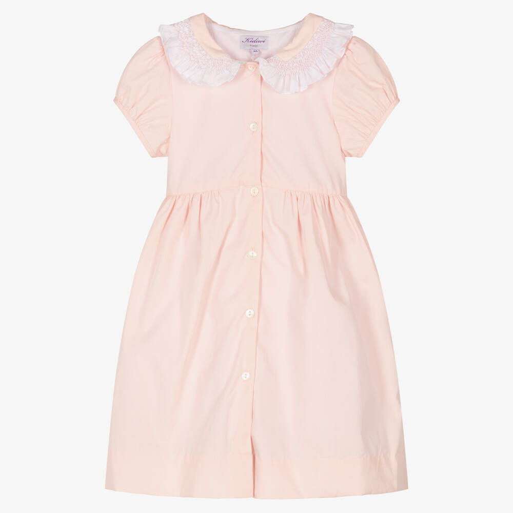 Kidiwi - Girls Pale Pink Cotton Dress | Childrensalon