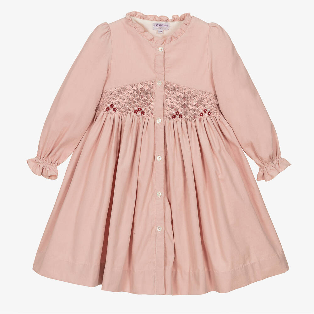 Kidiwi - Розовое вельветовое платье для девочек  | Childrensalon