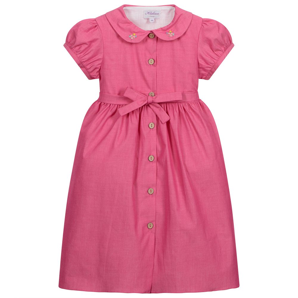 Kidiwi - Girls Pink Cotton Dress | Childrensalon