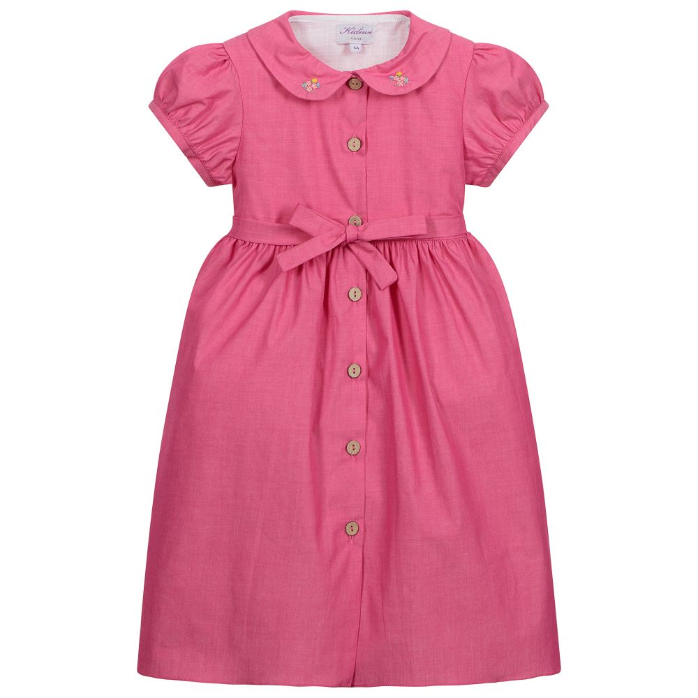 Kidiwi-فستان قطن لون زهري فيوشيا | Childrensalon Outlet