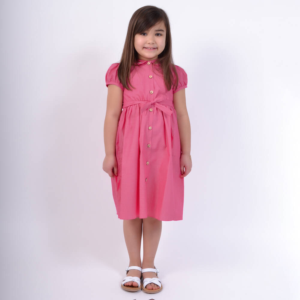 Kidiwi-Розовое хлопковое платье для девочек | Childrensalon Outlet