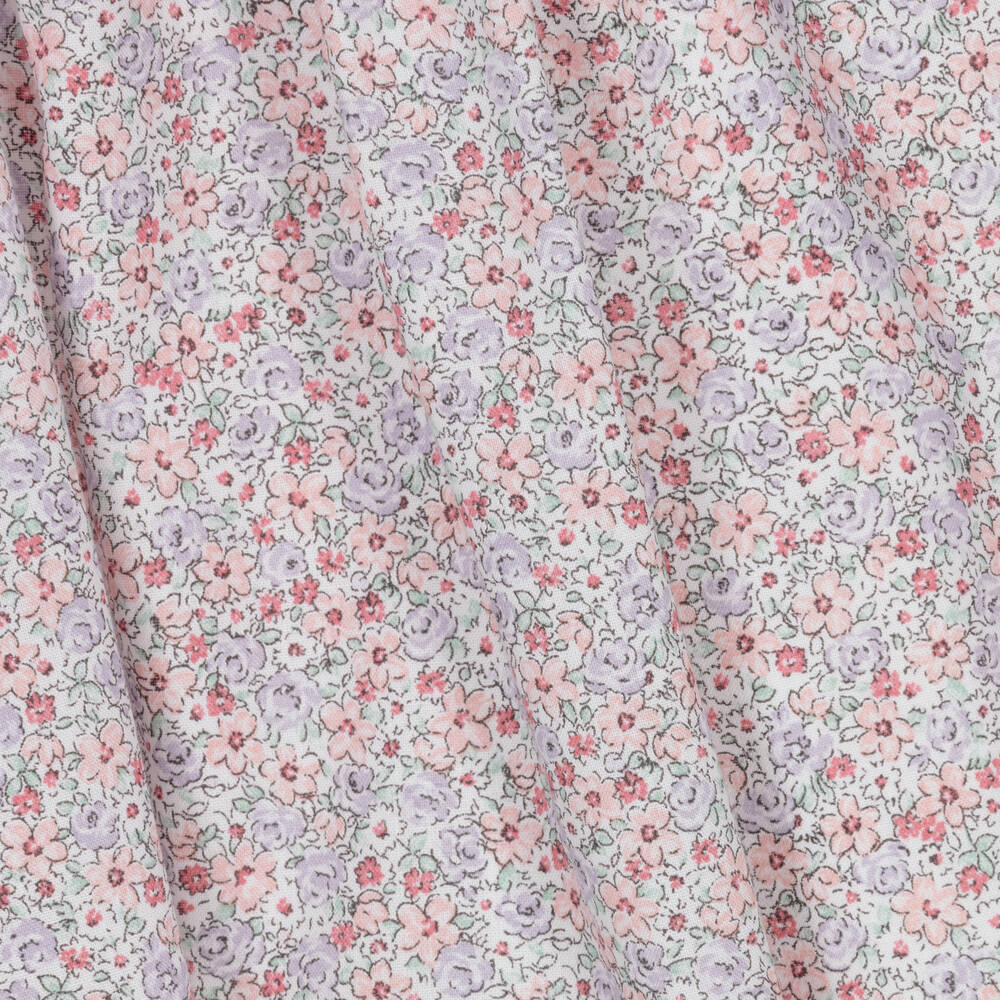 Kidiwi-Розовое хлопковое платье в цветочек | Childrensalon Outlet