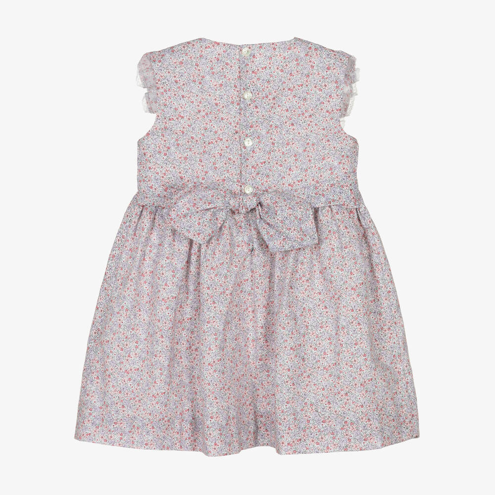 Kidiwi-Розовое хлопковое платье в цветочек | Childrensalon Outlet