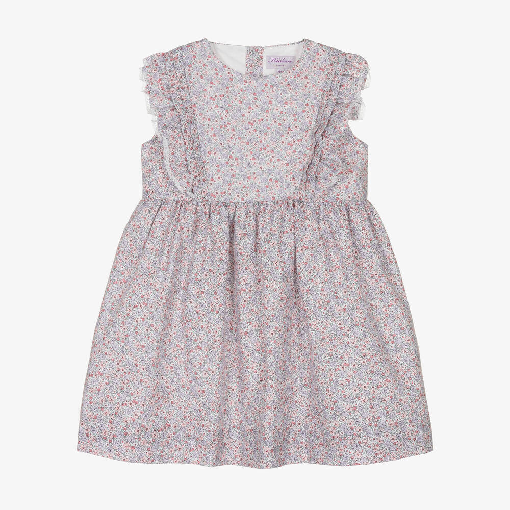 Kidiwi-Girls Pink Cotton Floral Dress | Childrensalon Outlet