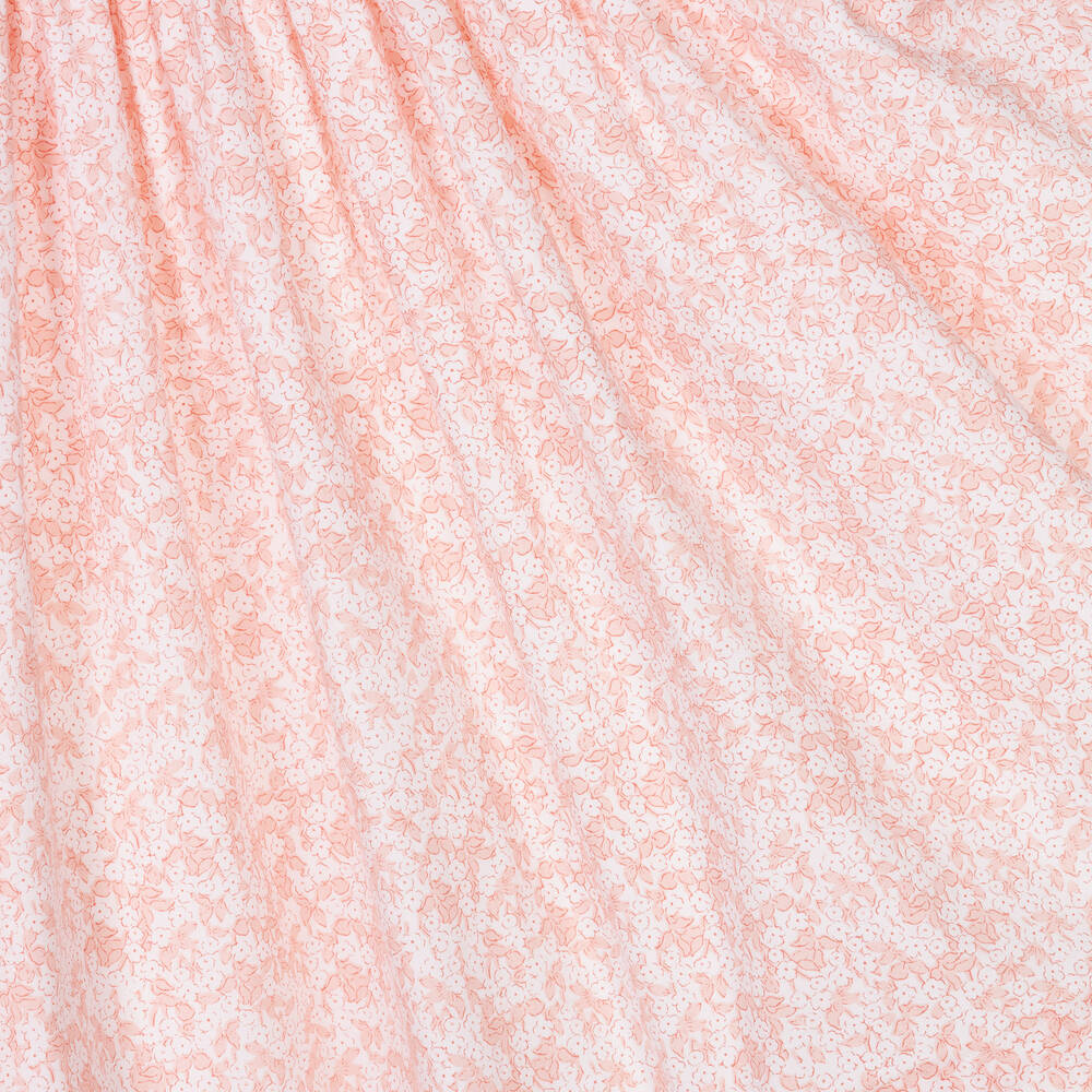 Kidiwi-فستان مطرز سموكينغ قطن بوبلين لون زهري | Childrensalon Outlet