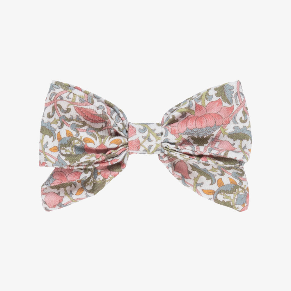 Kidiwi-Girls Pink Floral Bow Hair Clip | Childrensalon Outlet