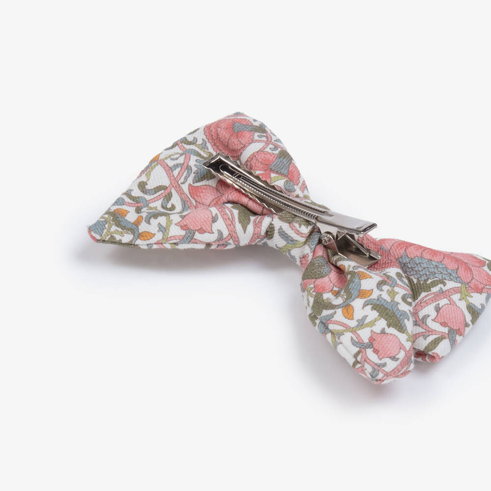 Kidiwi-Girls Pink Floral Bow Hair Clip | Childrensalon Outlet