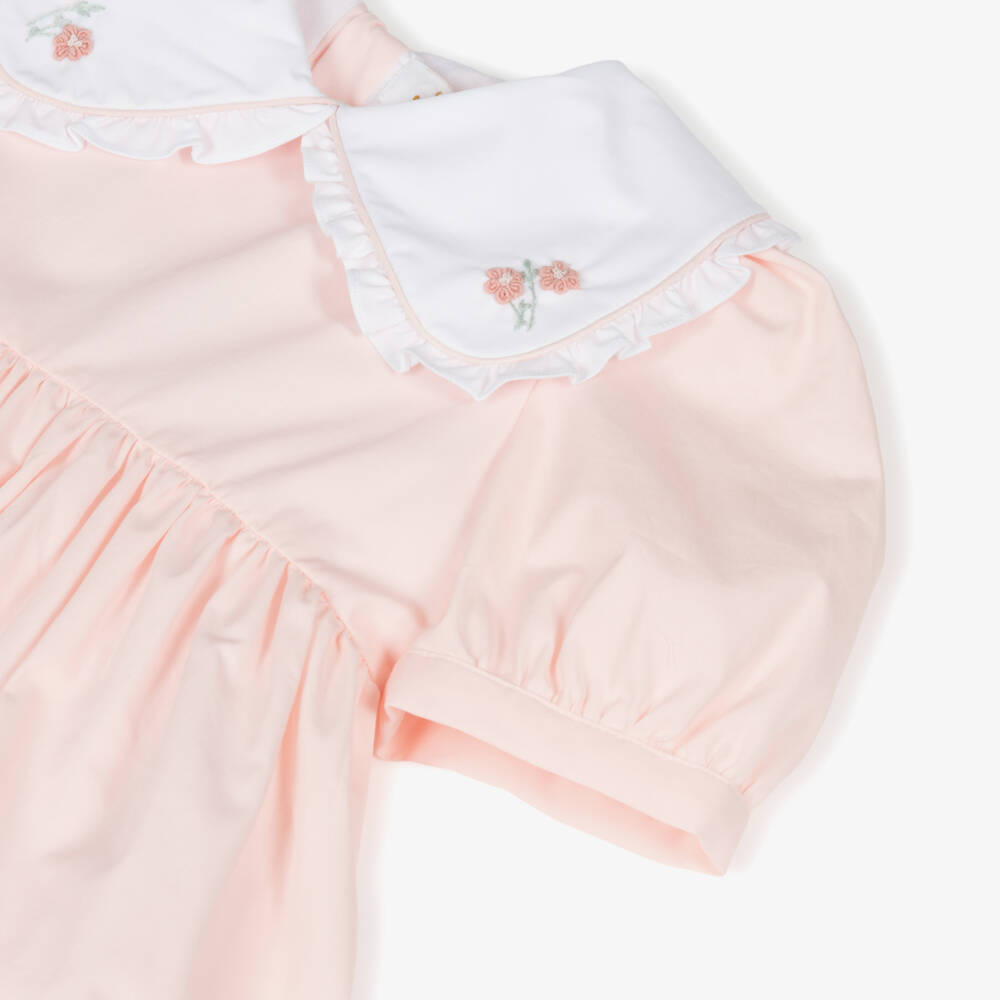 Kidiwi-فستان وردي مطرز للبنات من قماش البوبلين | Childrensalon Outlet