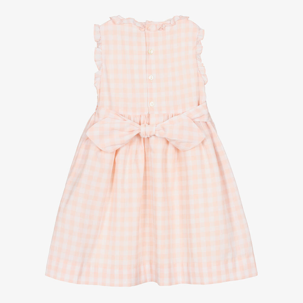 Kidiwi-Girls Pink Smocked Cotton Gingham Dress | Childrensalon Outlet