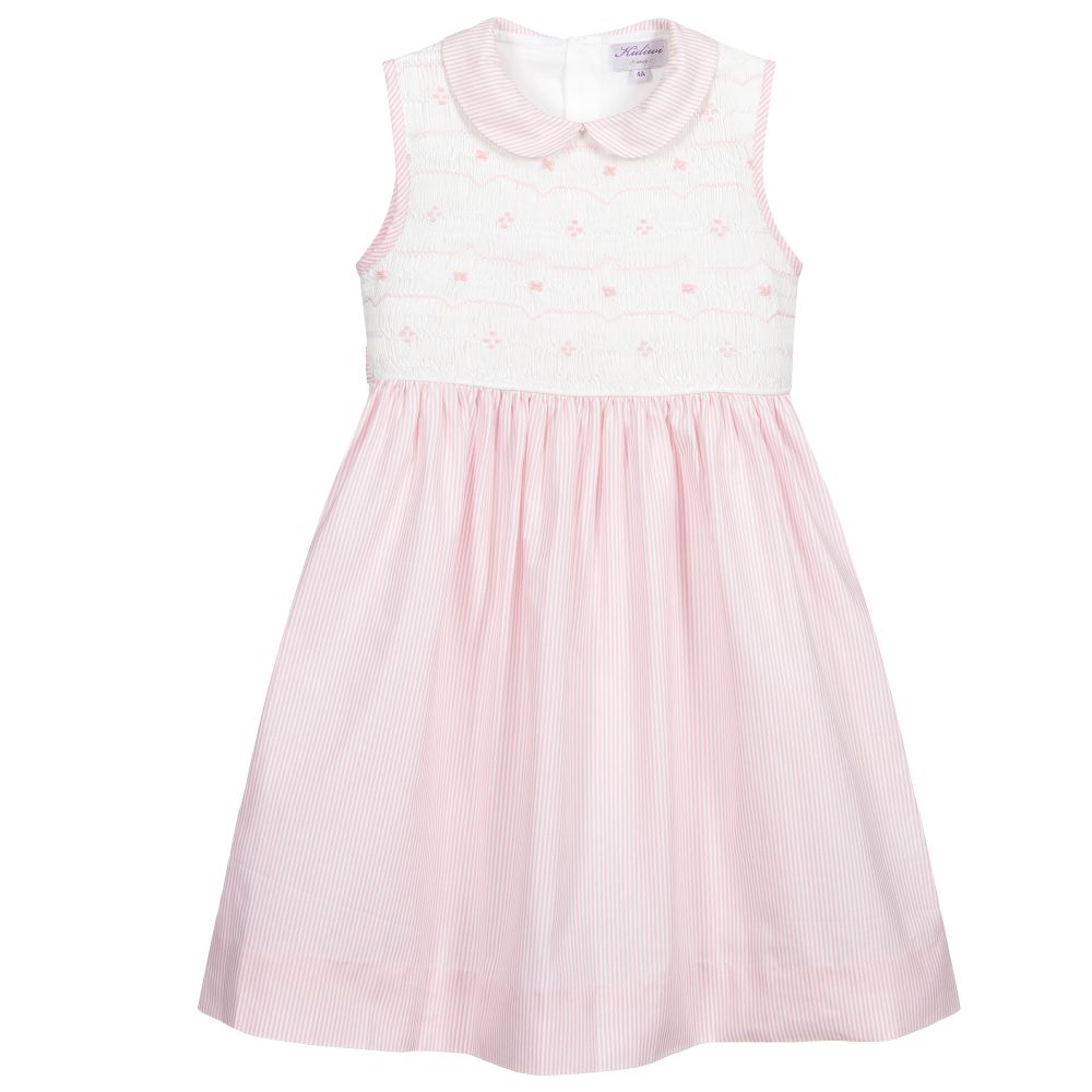 Kidiwi-Girls Pink Smocked Dress  | Childrensalon Outlet