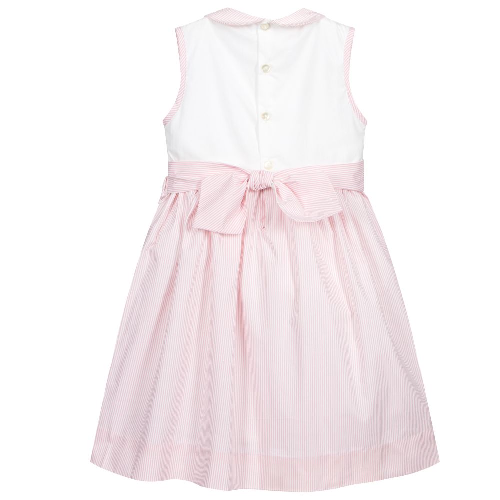 Kidiwi-Girls Pink Smocked Dress  | Childrensalon Outlet