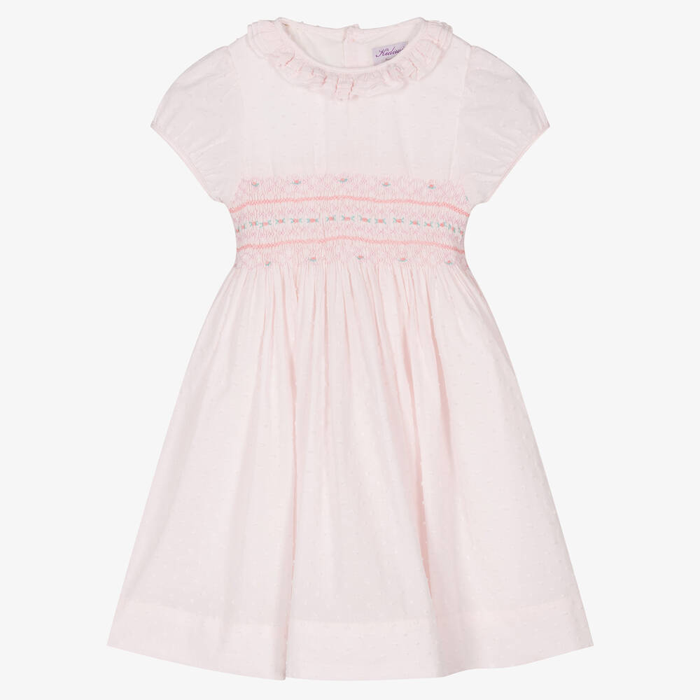 Kidiwi - Gesmoktes Plumetis-Kleid in Rosa | Childrensalon