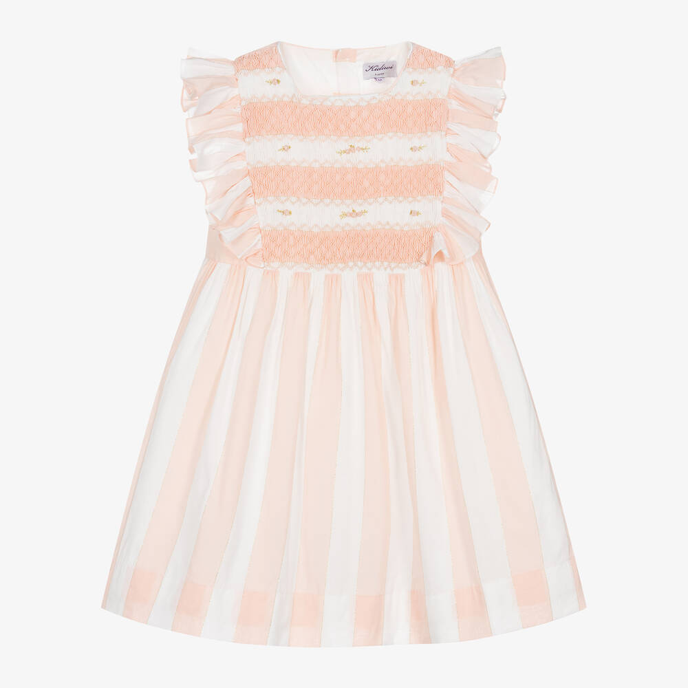Kidiwi-Girls Pink Striped Dress | Childrensalon Outlet