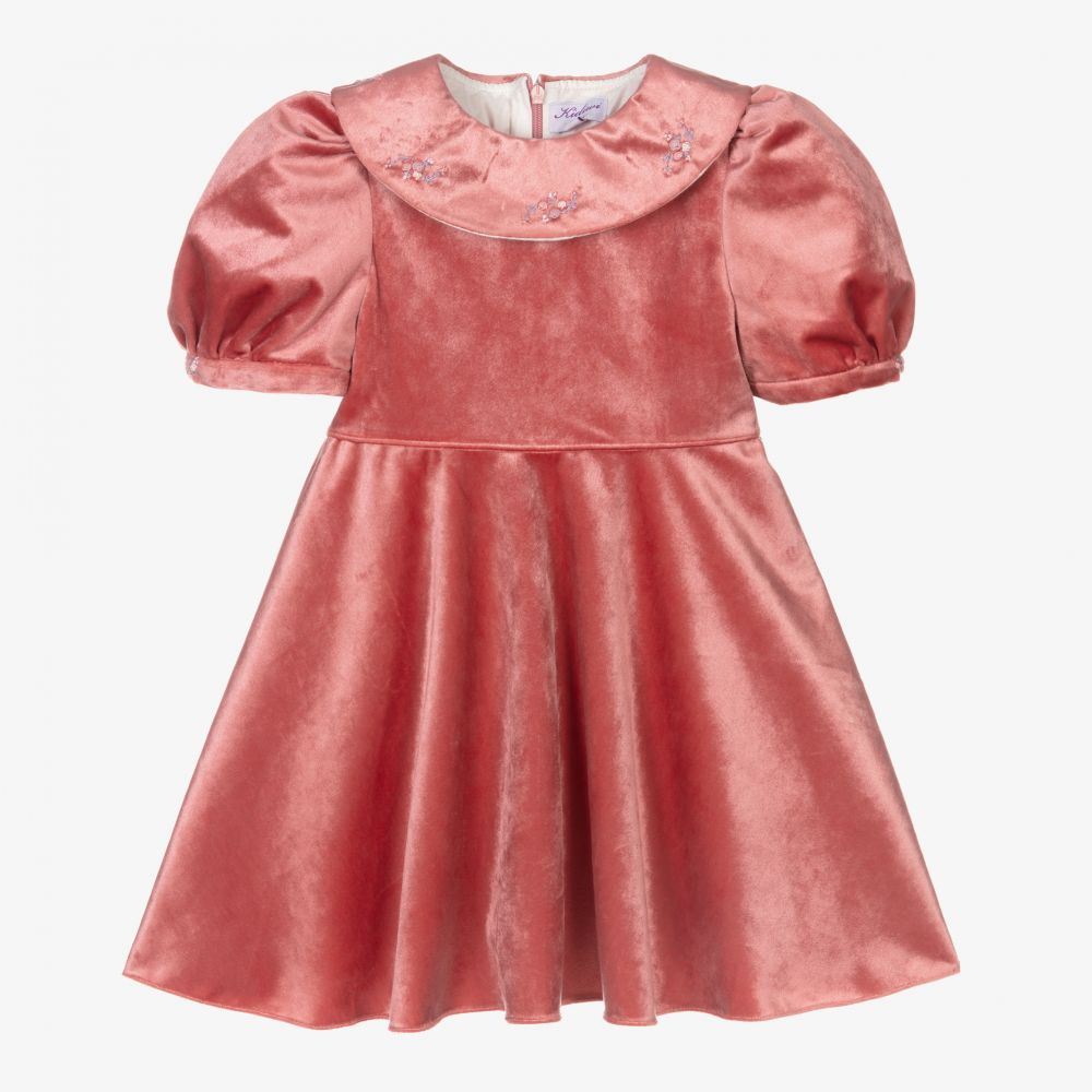 Kidiwi - Girls Pink Velvet Dress | Childrensalon