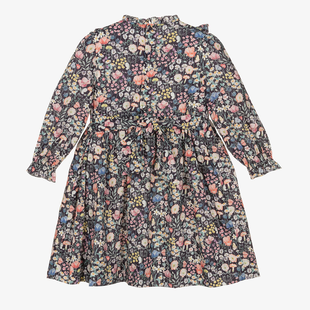 Kidiwi-Girls Purple Liberty Dress | Childrensalon Outlet