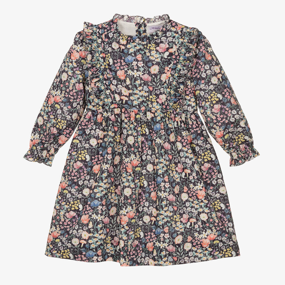 Kidiwi - Robe violette en Liberty Fille | Childrensalon