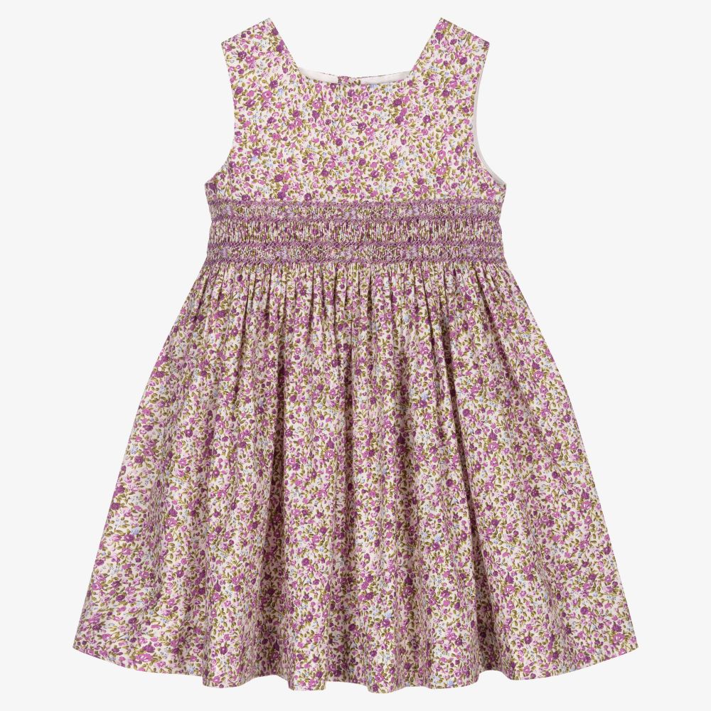 Kidiwi - Girls Purple Smocked Dress  | Childrensalon