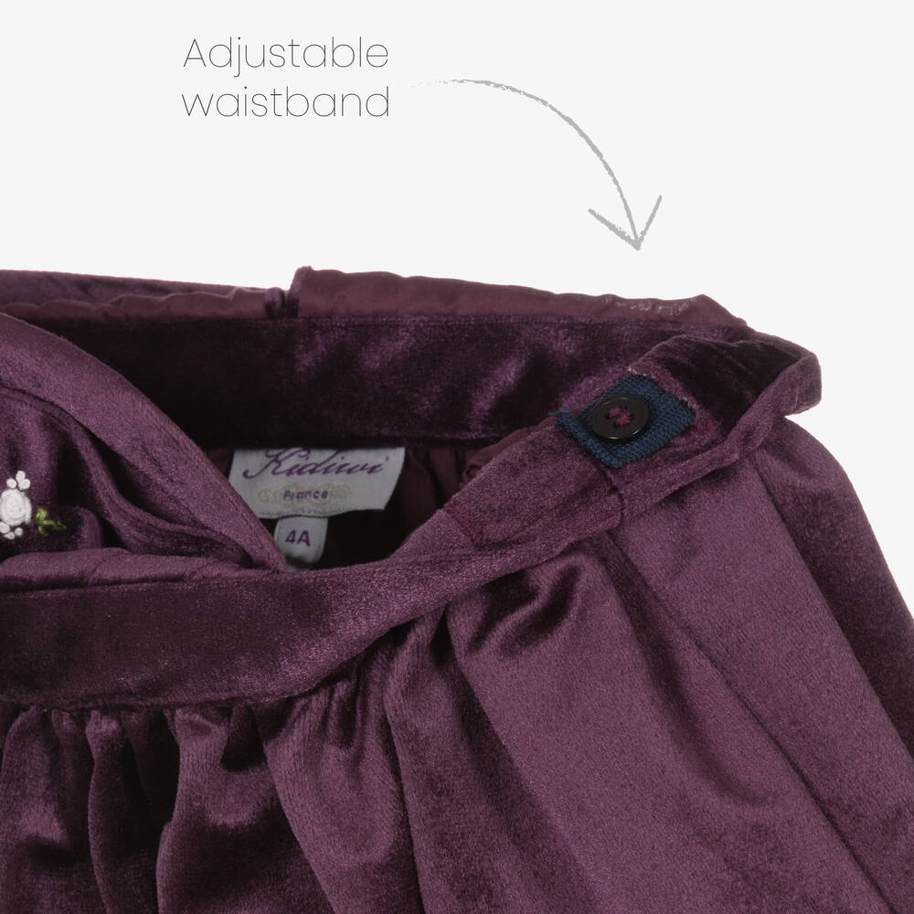 Kidiwi-Girls Purple Velvet Skirt | Childrensalon Outlet