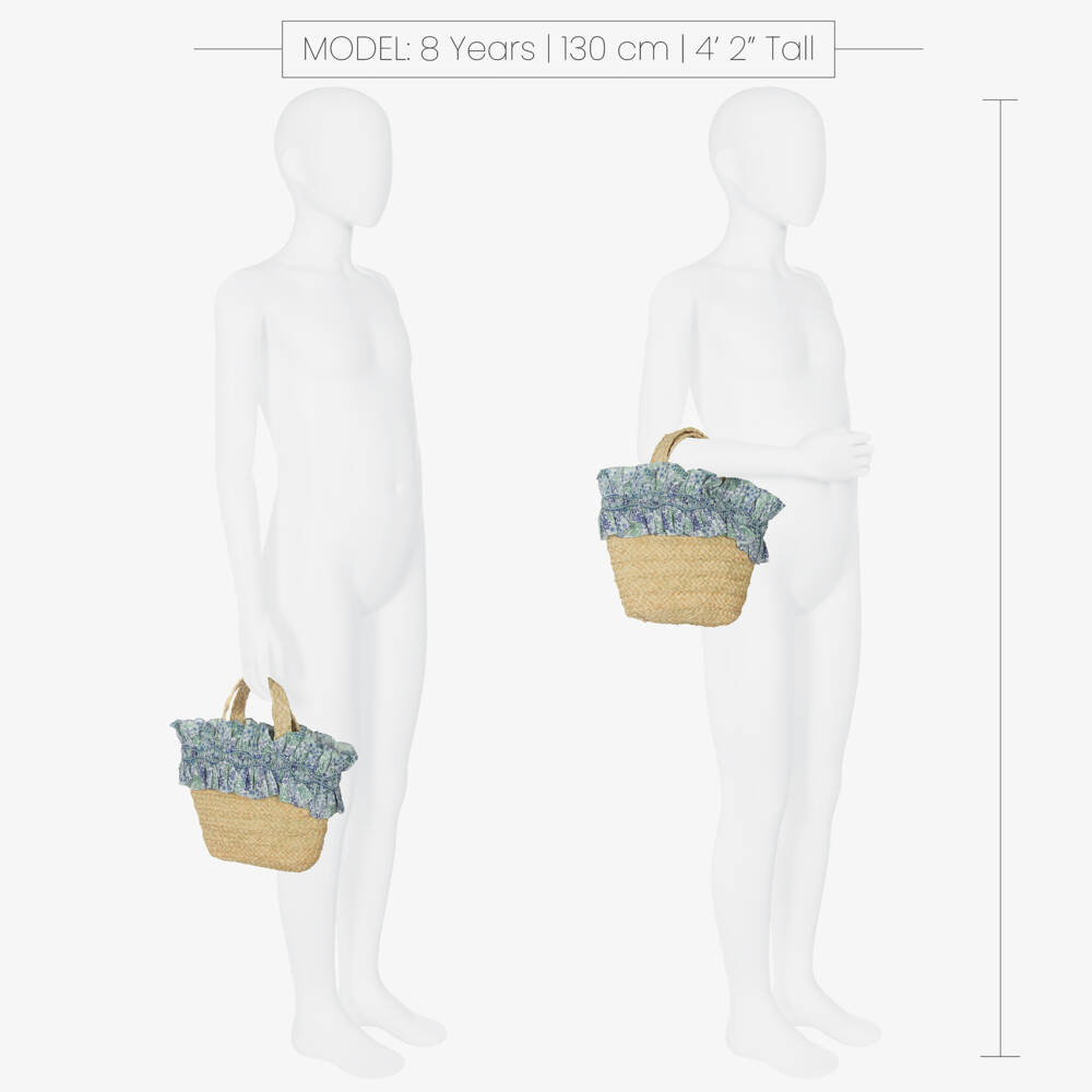 Kidiwi-Girls Raffia Bag with Floral Frill | Childrensalon Outlet