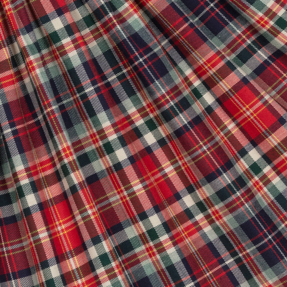 Kidiwi-Girls Red Tartan Smocked Dress | Childrensalon Outlet