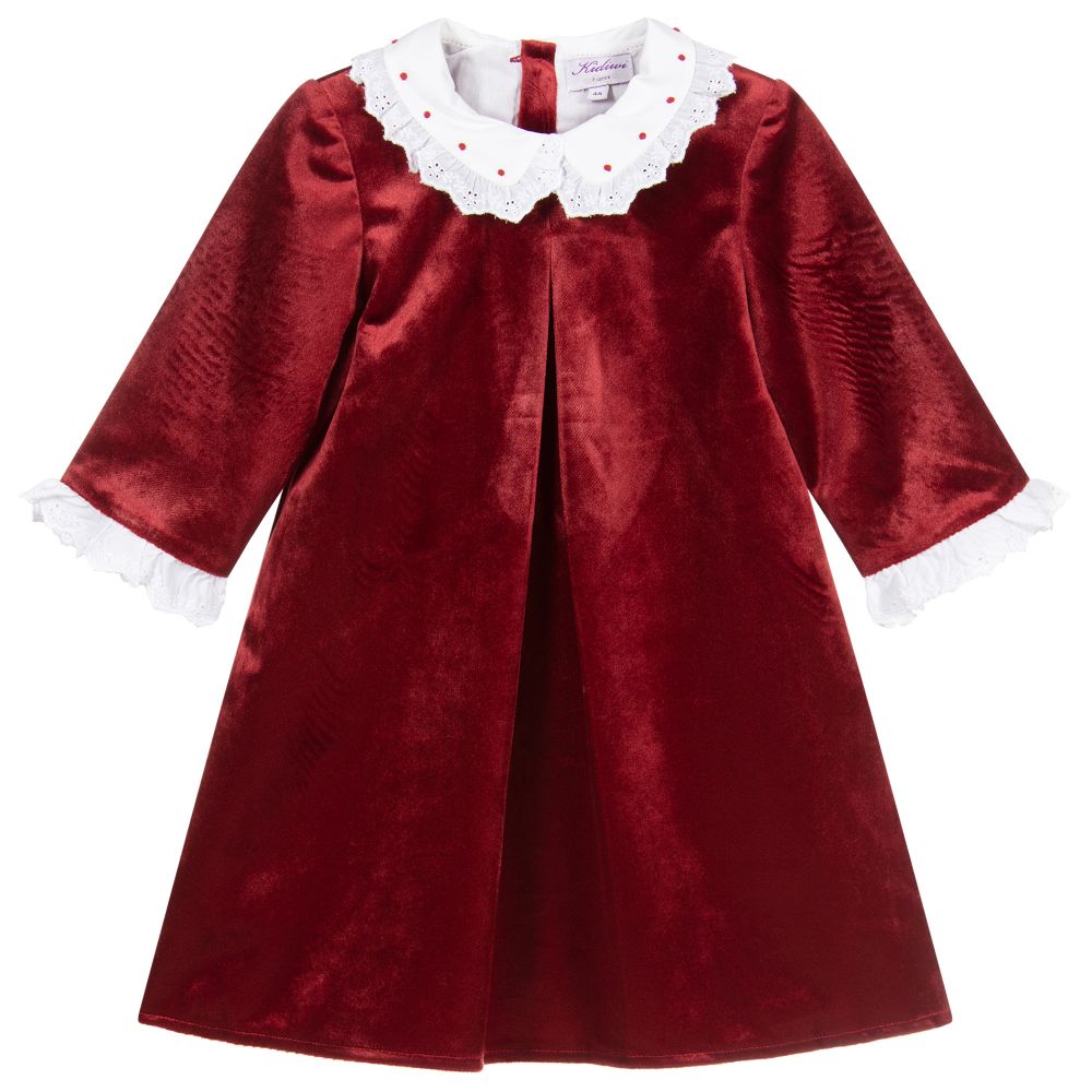 Kidiwi - Rotes Samtkleid für Mädchen | Childrensalon