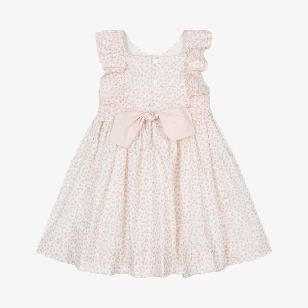 Kidiwi-فستان قطني وردي مصنوع يدويًا للبنات | Childrensalon Outlet