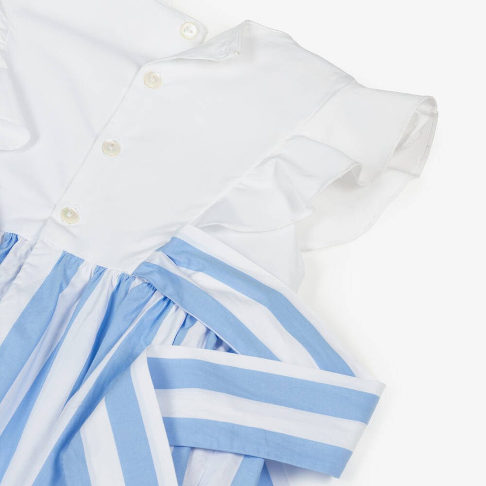 Kidiwi-Girls Striped Cotton Smocked Dress | Childrensalon Outlet