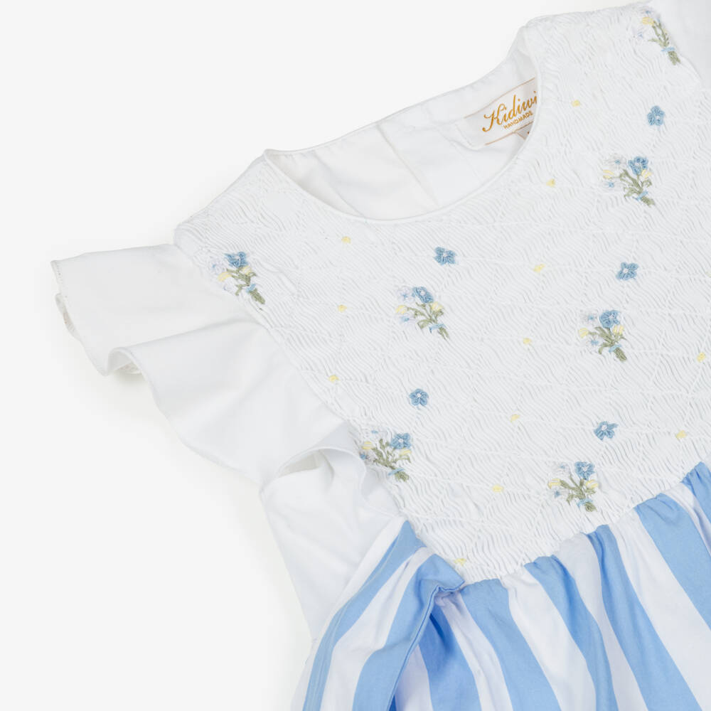 Kidiwi-Girls Striped Cotton Smocked Dress | Childrensalon Outlet