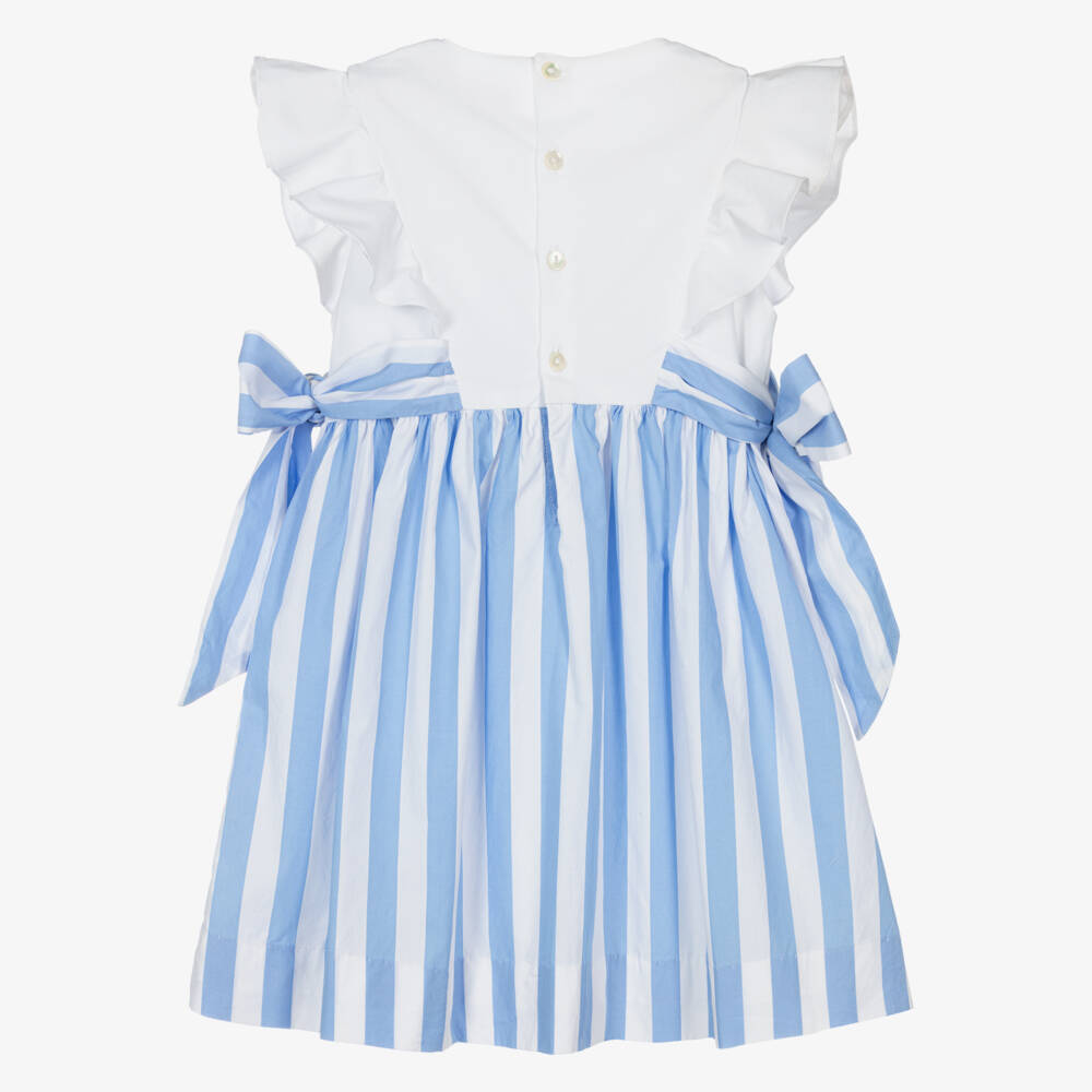 Kidiwi-Girls Striped Cotton Smocked Dress | Childrensalon Outlet