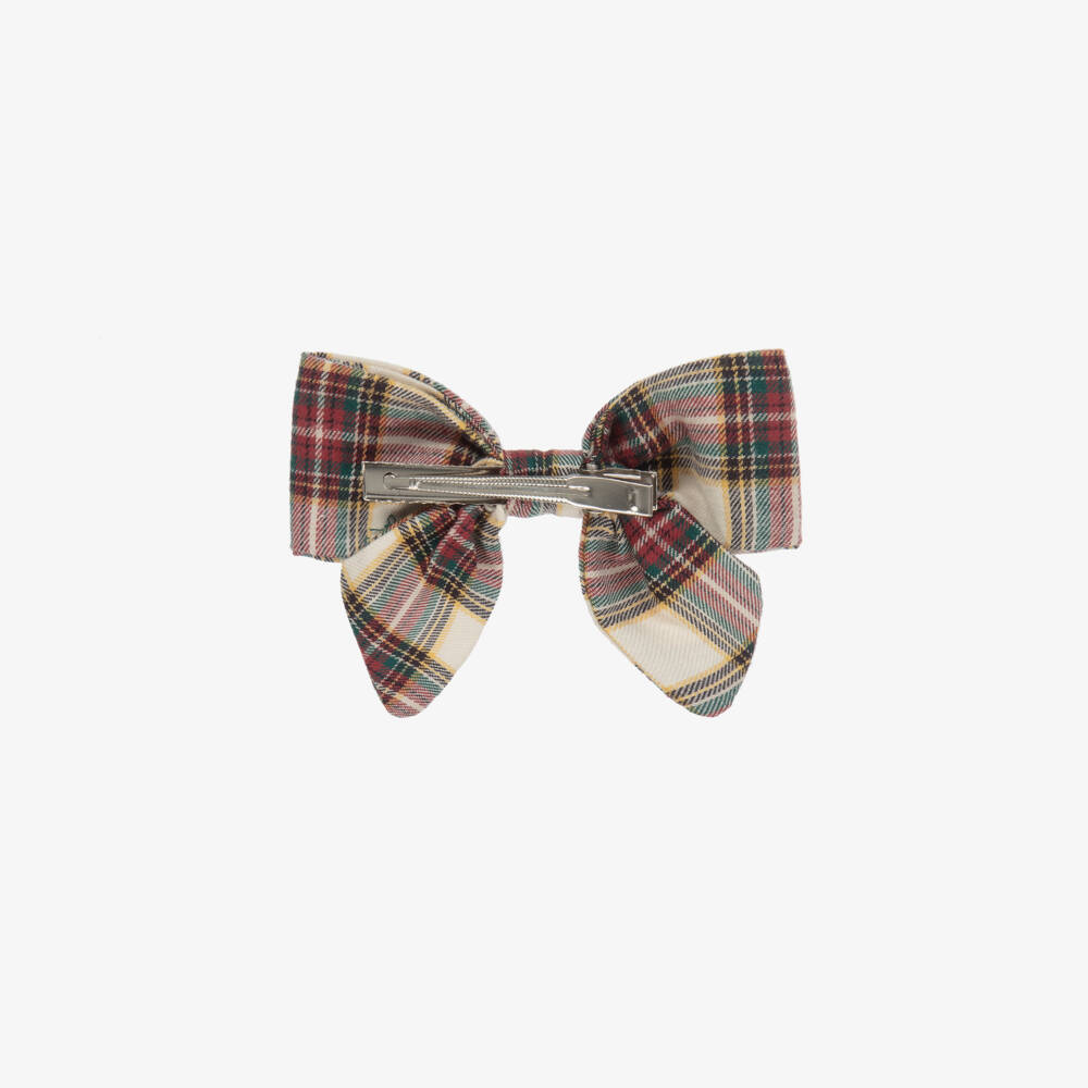 Kidiwi-Girls Tartan Bow Hair Clip | Childrensalon Outlet