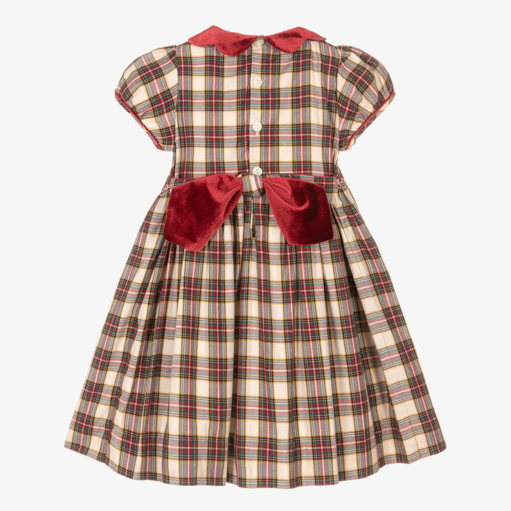 Kidiwi-Girls Tartan Smocked Cotton Dress | Childrensalon Outlet