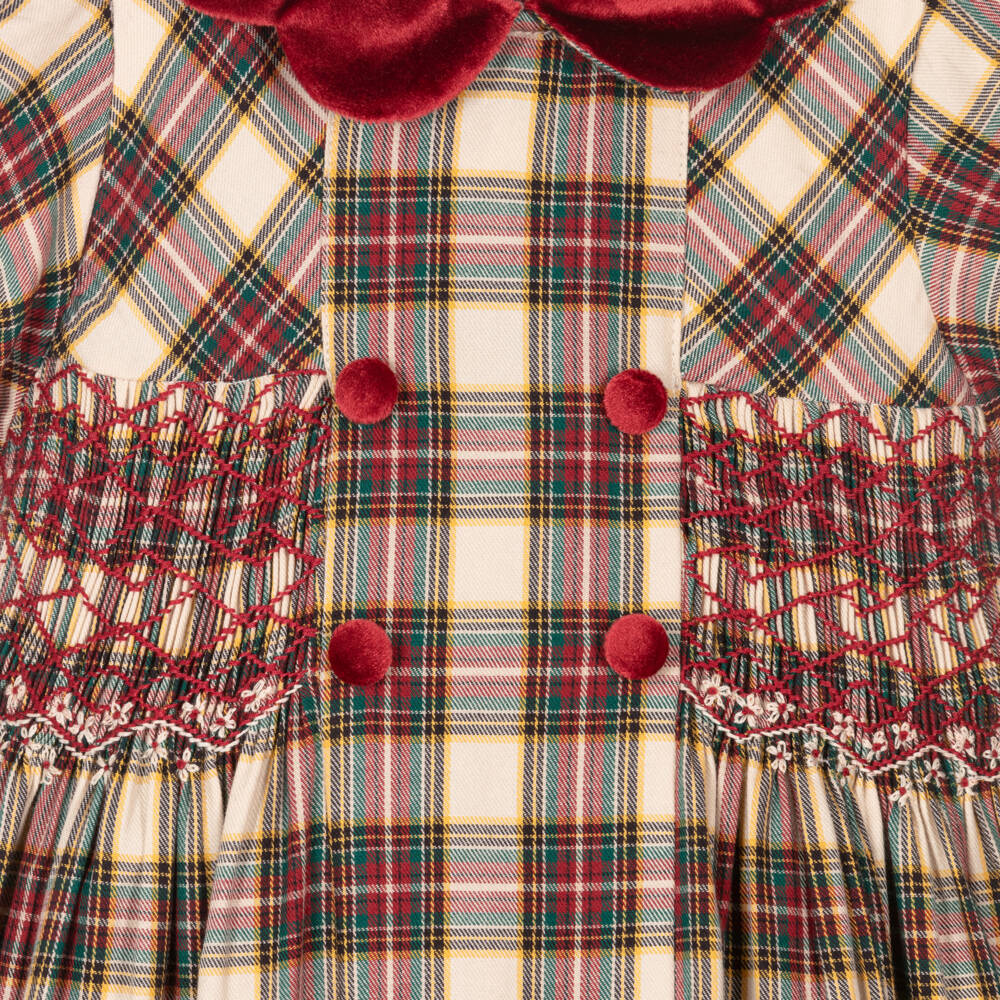 Kidiwi-Girls Tartan Smocked Cotton Dress | Childrensalon Outlet