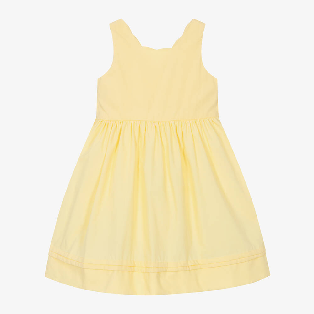 Kidiwi-Girls Yellow Cotton Dress | Childrensalon Outlet