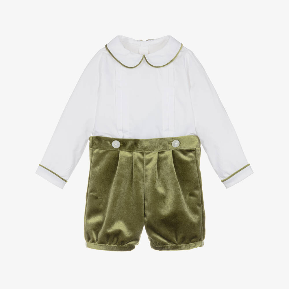 Kidiwi-Green Velvet Buster Suit | Childrensalon Outlet