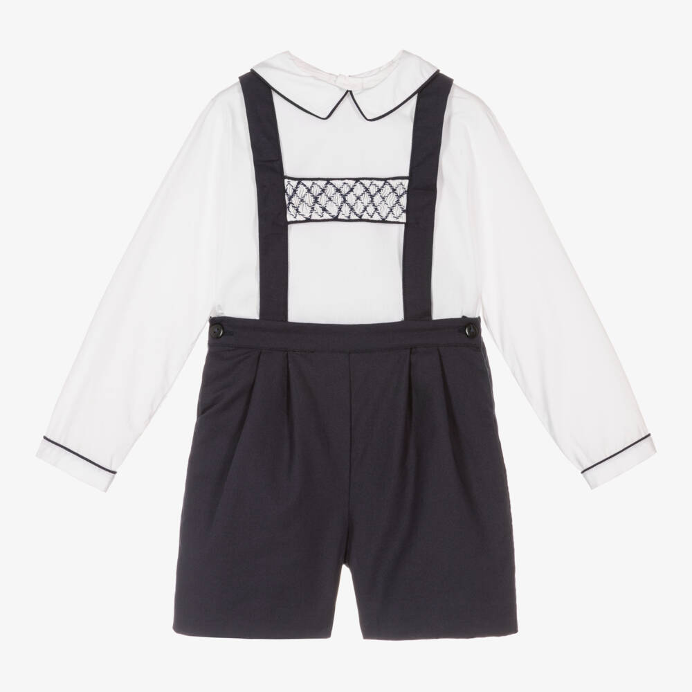 Kidiwi-Junior Boys Navy Cotton Shorts Ensemble | Childrensalon Outlet