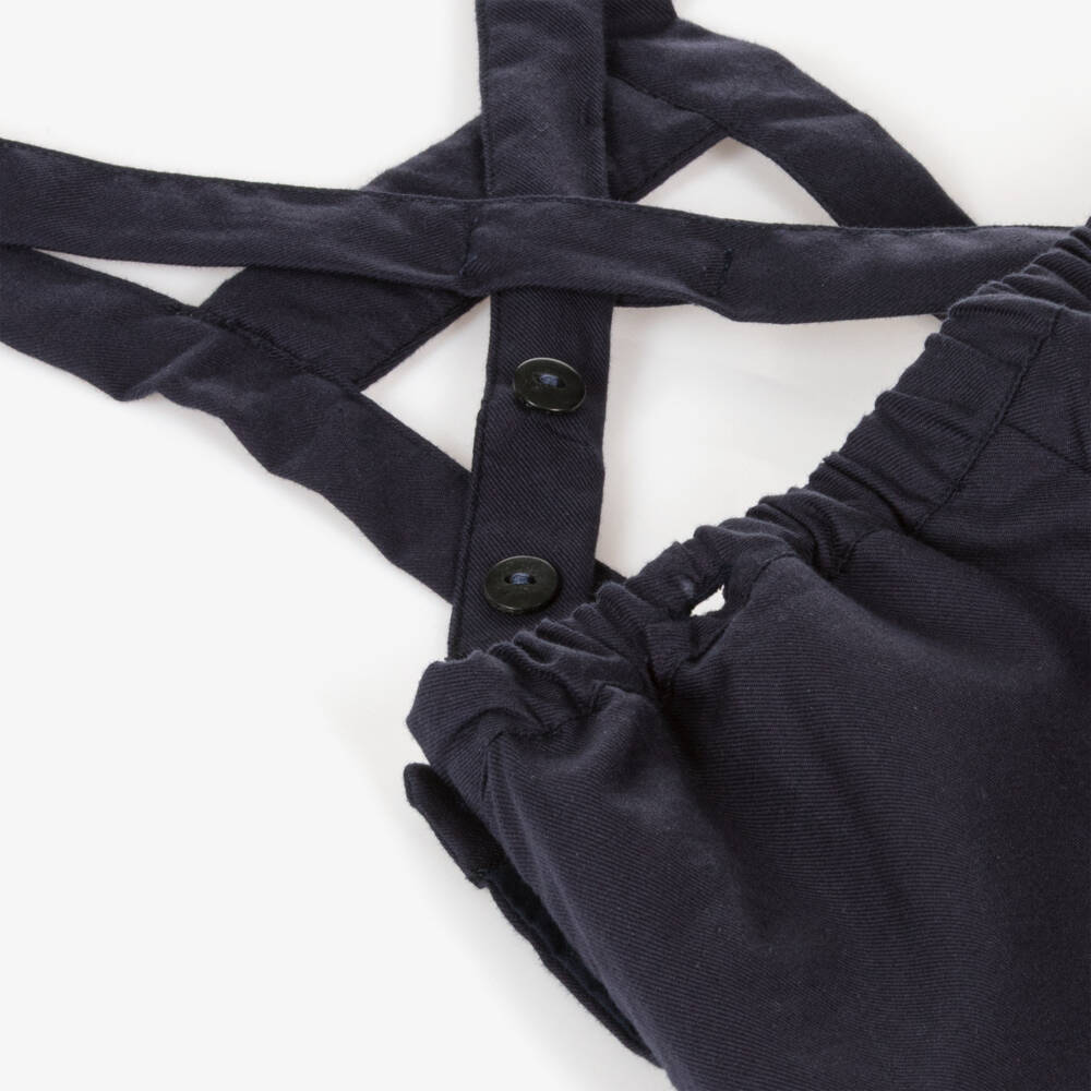 Kidiwi-Junior Boys Navy Cotton Shorts Ensemble | Childrensalon Outlet