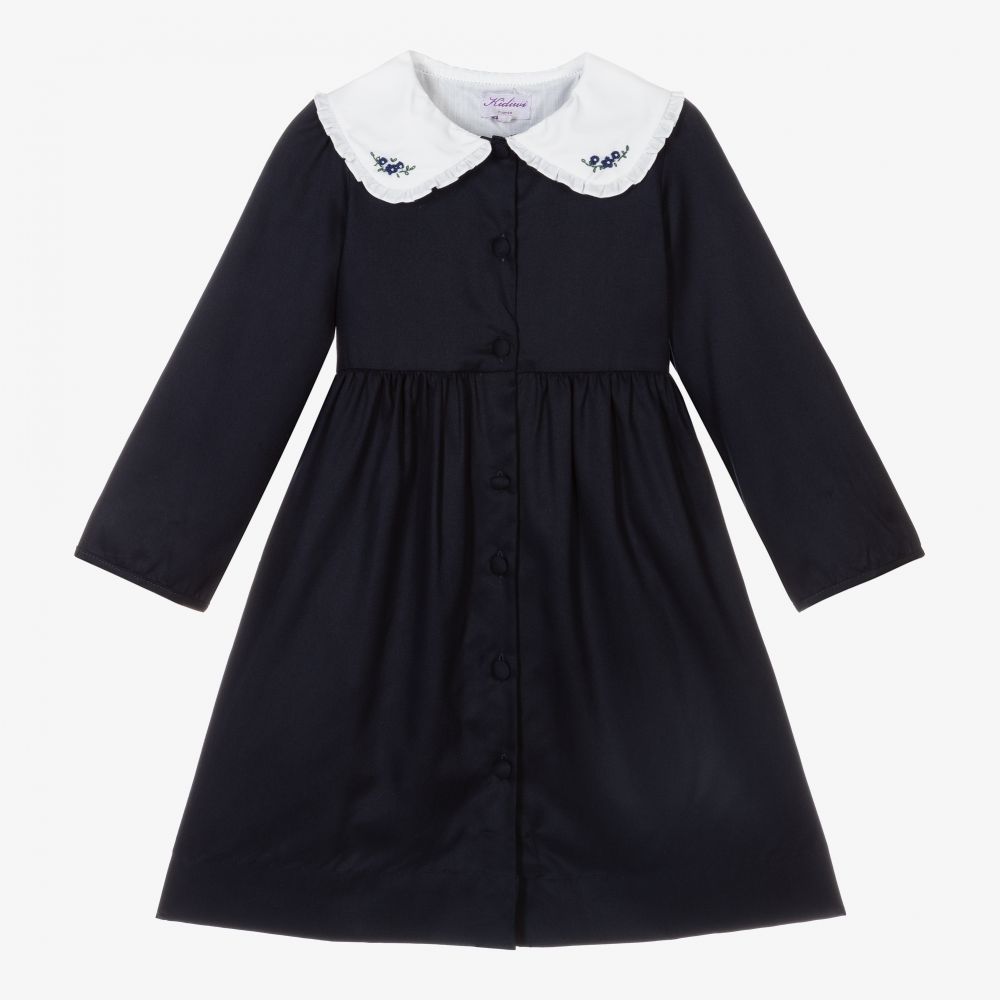 Kidiwi-Navy Blue Cotton Dress | Childrensalon Outlet
