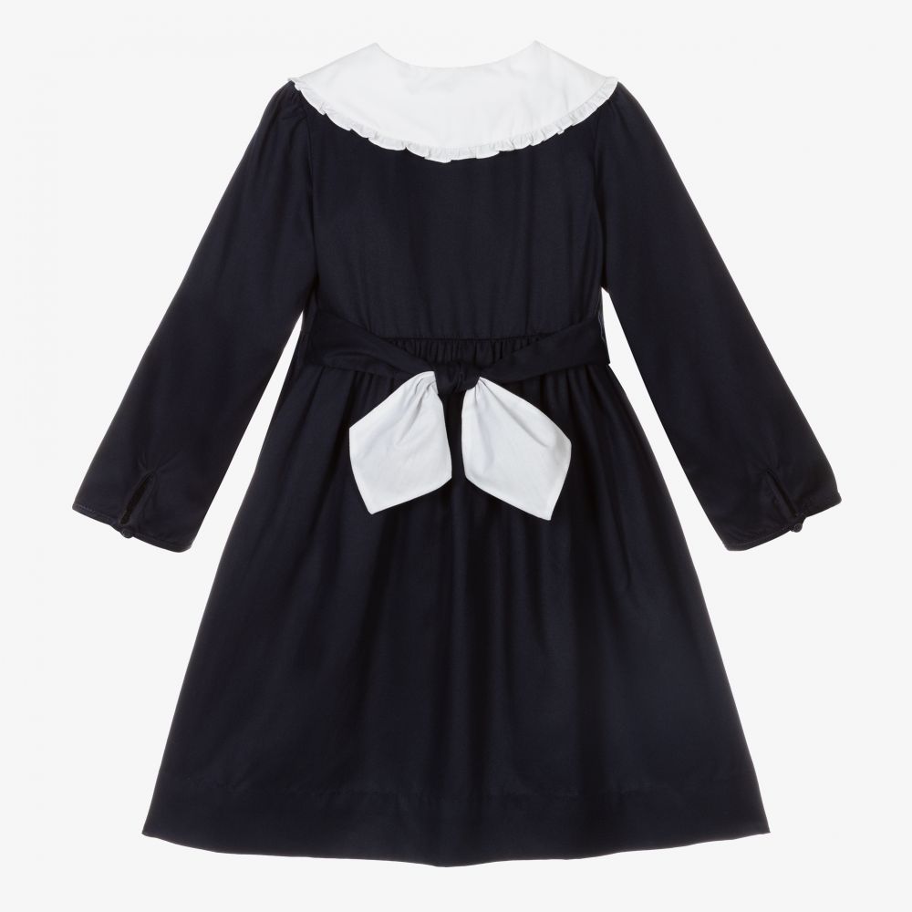 Kidiwi-Navy Blue Cotton Dress | Childrensalon Outlet