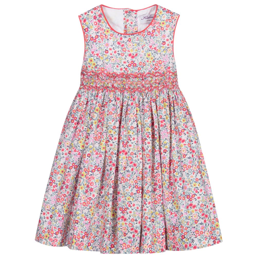 Kidiwi - Pink Floral Smocked Dress | Childrensalon