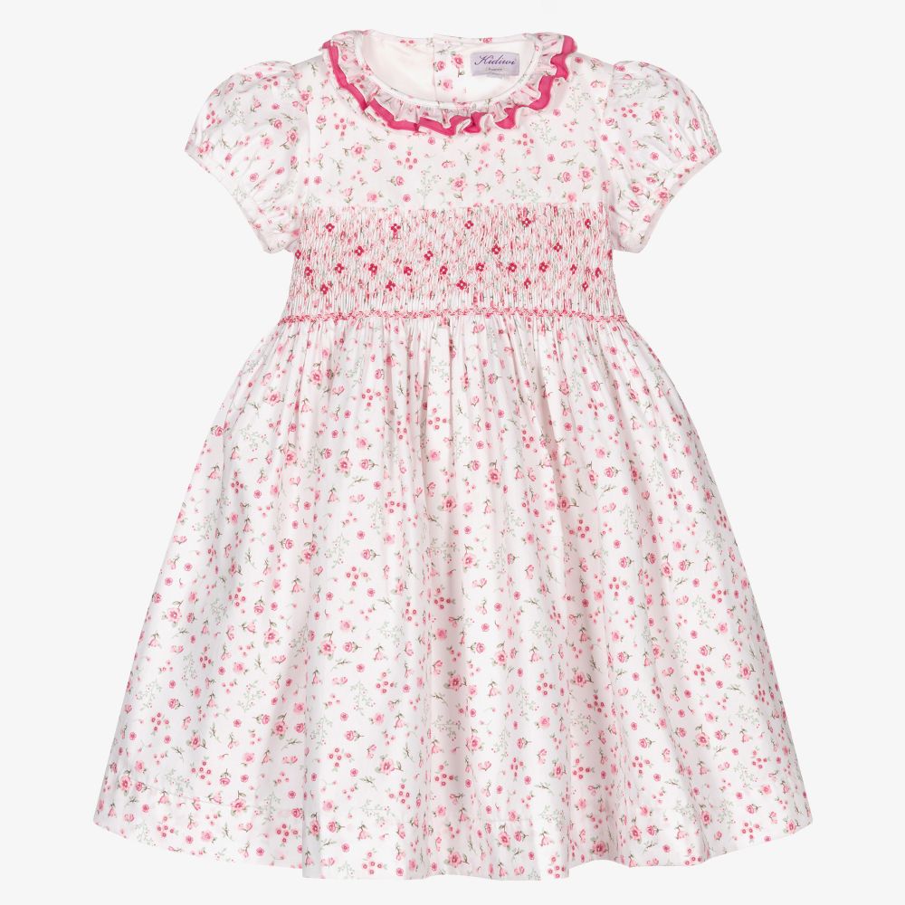 Kidiwi - Pink Floral Smocked Dress  | Childrensalon